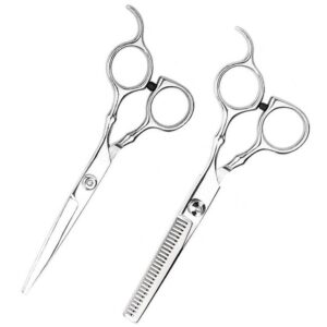 7pcs Professional Hair Cutting & Thinning Scissor Set – Hairdressing Flat Shear Kit (Blue) | HARDSTEEL INSTRUMENTS