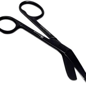 ONE LARGE RING NEW GERMAN 1 Lister Bandage Doctor Nurse Scissors 5.5" All Black Fluoride Coated Color  Industrial & Scientific