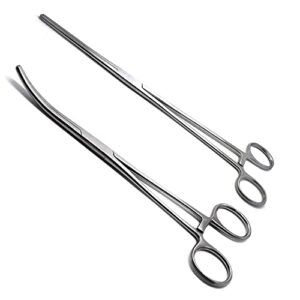 SURGICAL ONLINE Set of 2 Premium Quality 12" Rochester Pean Hemostat Forceps Straight & Curved Clamps Three Locking Positions - SurgicalOnline  Industrial & Scientific