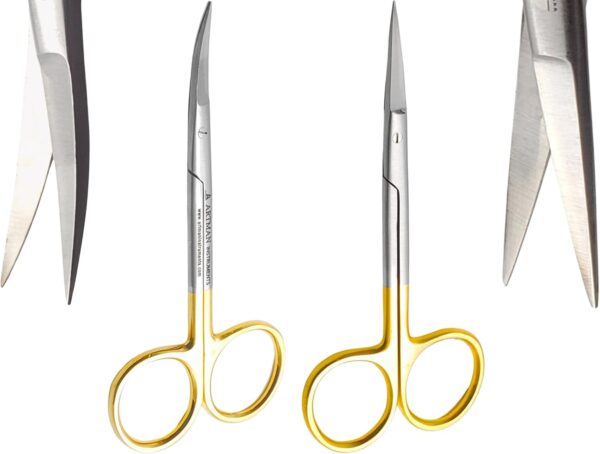 ARTMAN INSTRUMENTS 2 pack Iris Micro Dissecting Scissors Straight & Curved 4.5” | Super-Cut Fine Point Skin Tag Medical Surgical Gum Stitch Eye Dental Scissors Perfect for Doctors, Nurses, Students  Industrial & Scientific - Image 2