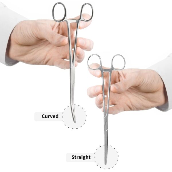 SURGICAL ONLINE Set of 2 Premium Quality 12" Rochester Pean Hemostat Forceps Straight & Curved Clamps Three Locking Positions - SurgicalOnline  Industrial & Scientific - Image 6
