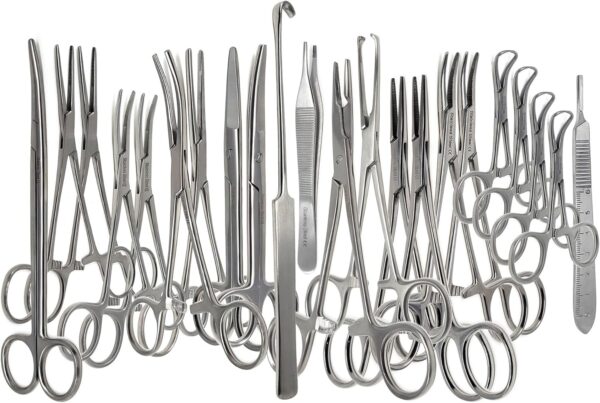 A2Z Stainless Steel 22 Pcs Veterinary Instruments Set Includes Kelly Forceps Mosquito Hemostats Carmalt Rochester Backhaus Towel Clamps Mayo Metzenbaum Scissors Multipurpose Spay Pack Kit-All in ONE  Industrial & Scientific - Image 2